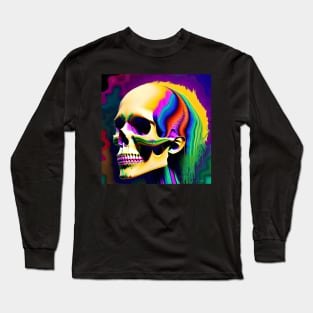 Vibrant Trippy Skull Art 41 Long Sleeve T-Shirt